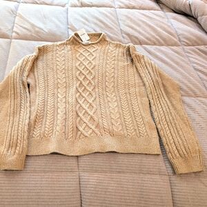 Women's J. Crew Cable Knit Sweater - Tan